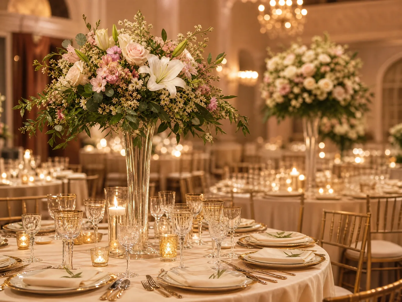 Reception Setup - Flower House wedding floral decoration